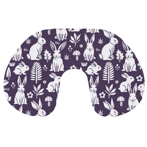 Easter bunny pattern Travel Neck Pillow from ArtsNow.com Front