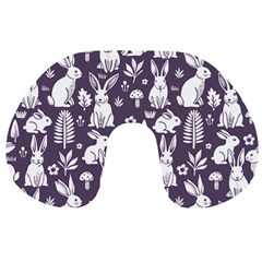 Easter bunny pattern Travel Neck Pillow from ArtsNow.com Back