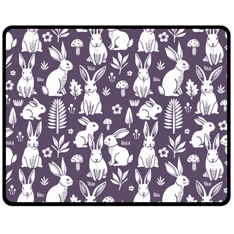 Easter bunny pattern 60  x 50  Two Sides Fleece Blanket (Medium) from ArtsNow.com 58.8 x47.4  Blanket Front