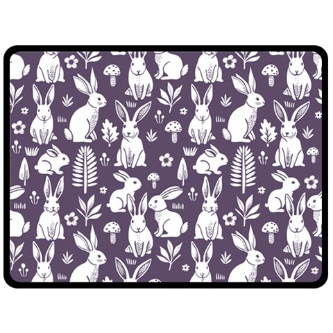 Easter bunny pattern 80  x 56  Two Sides Fleece Blanket (Large) from ArtsNow.com 80 x60  Blanket Front