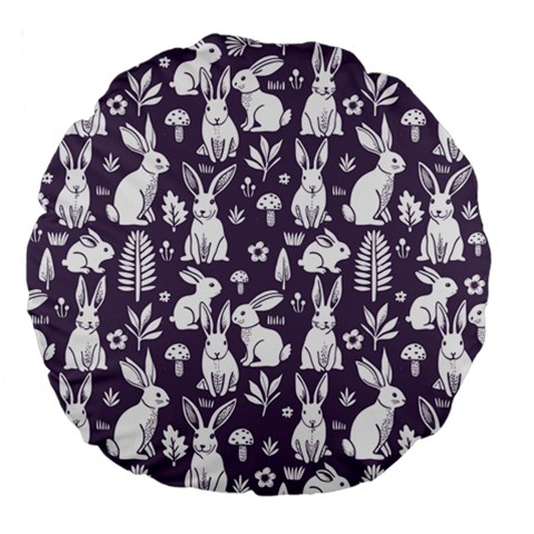 Easter bunny pattern Large 18  Premium Flano Round Cushions from ArtsNow.com Front