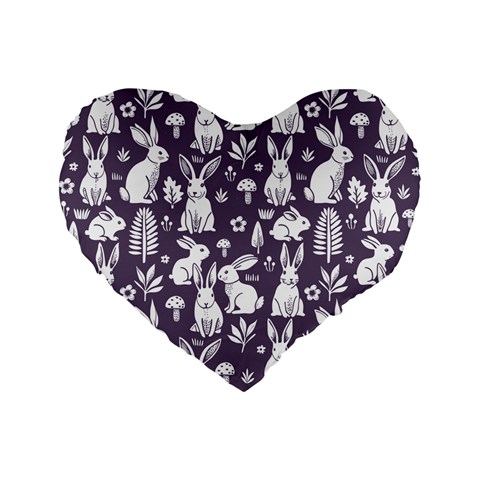 Easter bunny pattern Standard 16  Premium Flano Heart Shape Cushions from ArtsNow.com Front