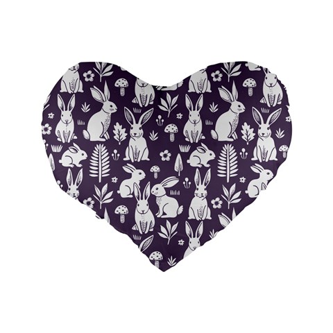Easter bunny pattern Standard 16  Premium Flano Heart Shape Cushions from ArtsNow.com Back