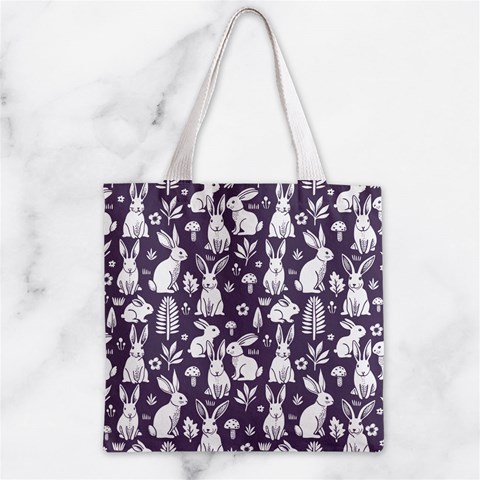 Easter bunny pattern Zipper Grocery Tote Bag from ArtsNow.com Front