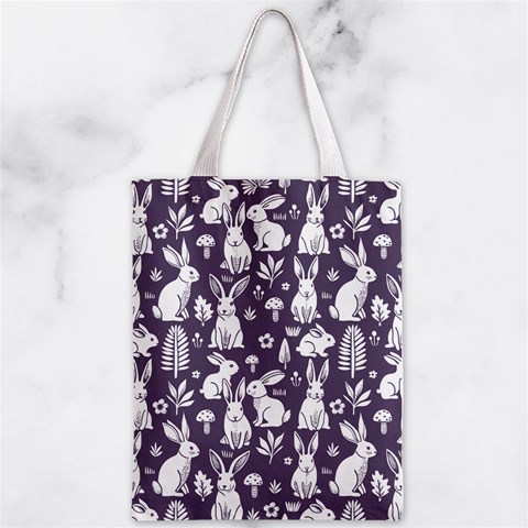 Easter bunny pattern Zipper Classic Tote Bag from ArtsNow.com Front