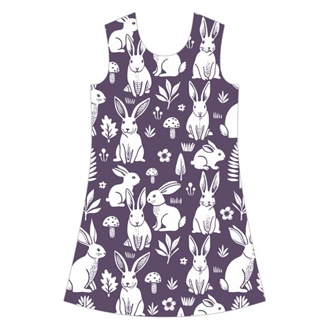 Easter bunny pattern Kids  Short Sleeve Velvet Dress from ArtsNow.com Front