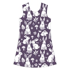 Easter bunny pattern Kids  Short Sleeve Velvet Dress from ArtsNow.com Front