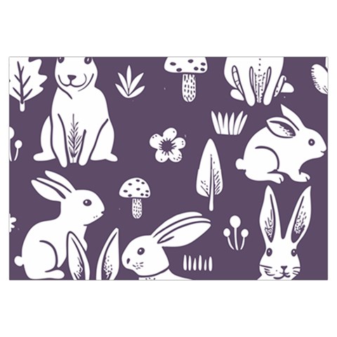 Easter bunny pattern Everyday Shoulder Bag with Pouch Bag from ArtsNow.com Zipper Tail