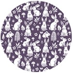 Easter bunny pattern Wooden Bottle Opener (Round)