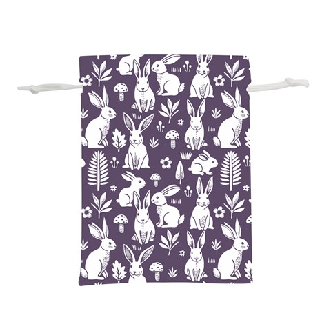 Easter bunny pattern Lightweight Drawstring Pouch (S) from ArtsNow.com Front
