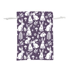 Easter bunny pattern Lightweight Drawstring Pouch (L) from ArtsNow.com Back