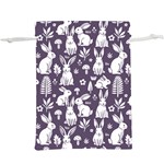 Easter bunny pattern Lightweight Drawstring Pouch (XL)