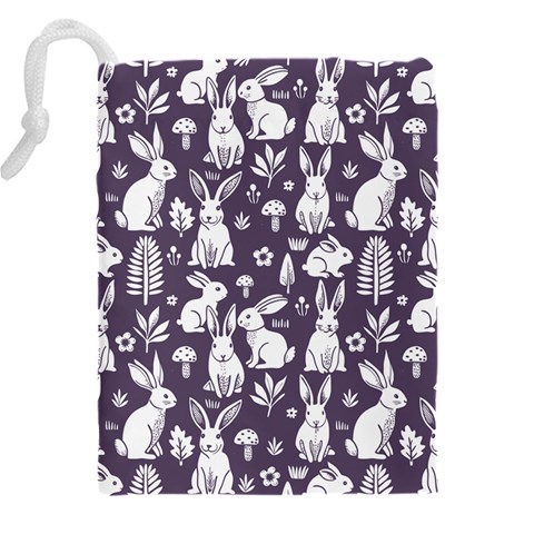 Easter bunny pattern Drawstring Pouch (4XL) from ArtsNow.com Back