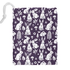 Easter bunny pattern Drawstring Pouch (5XL) from ArtsNow.com Back