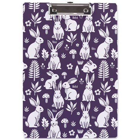 Easter bunny pattern A4 Acrylic Clipboard from ArtsNow.com Front