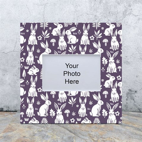 Easter bunny pattern White Box Photo Frame 4  x 6  from ArtsNow.com Front