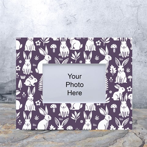 Easter bunny pattern White Tabletop Photo Frame 4 x6  from ArtsNow.com Front