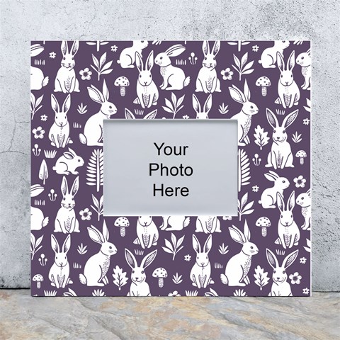 Easter bunny pattern White Wall Photo Frame 5  x 7  from ArtsNow.com Front