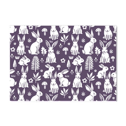 Easter bunny pattern Crystal Sticker (A4) from ArtsNow.com Front