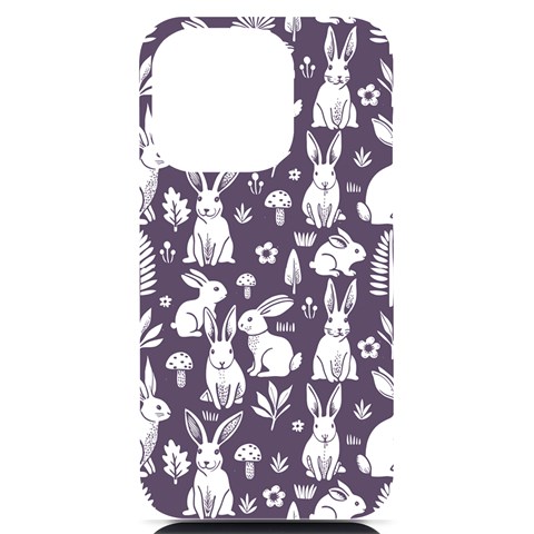 Easter bunny pattern iPhone 14 Pro Black UV Print PC Hardshell Case from ArtsNow.com Front