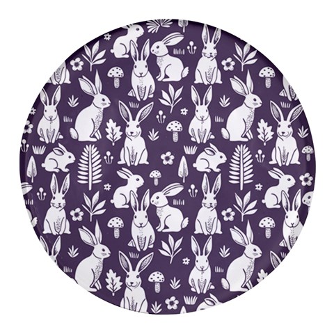 Easter bunny pattern Round Glass Fridge Magnet (4 pack) from ArtsNow.com Front