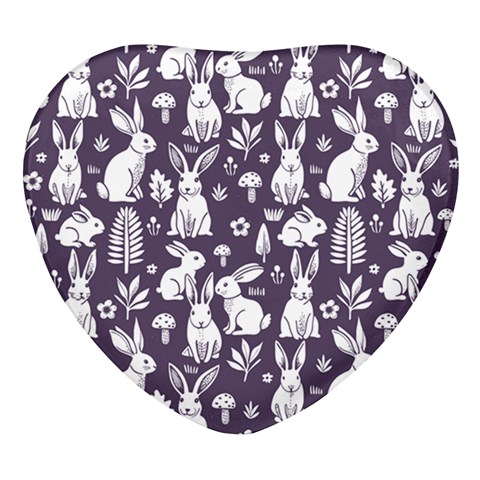 Easter bunny pattern Heart Glass Fridge Magnet (4 pack) from ArtsNow.com Front
