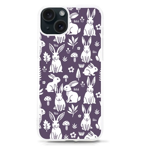 Easter bunny pattern iPhone 15 TPU UV Print Case from ArtsNow.com Front