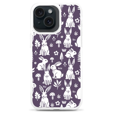 Easter bunny pattern iPhone 15 Plus TPU UV Print Case from ArtsNow.com Front