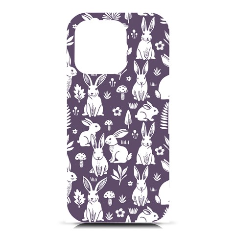 Easter bunny pattern iPhone 16 Pro Black UV Print PC Hardshell Case from ArtsNow.com Front