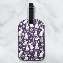 Easter bunny pattern Nappa Leather Luggage Tag Rectangle from ArtsNow.com Back