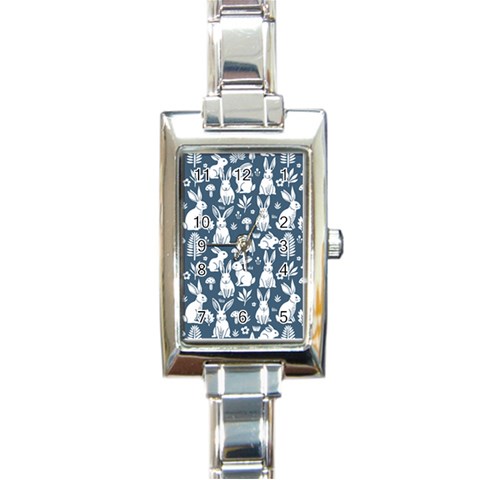Easter bunny pattern Rectangle Italian Charm Watch from ArtsNow.com Front