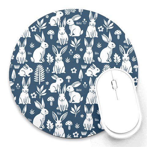 Easter bunny pattern Round Mousepad from ArtsNow.com Front