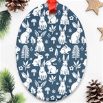 Easter bunny pattern Ornament (Oval)