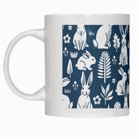 Easter bunny pattern White Mug from ArtsNow.com Left