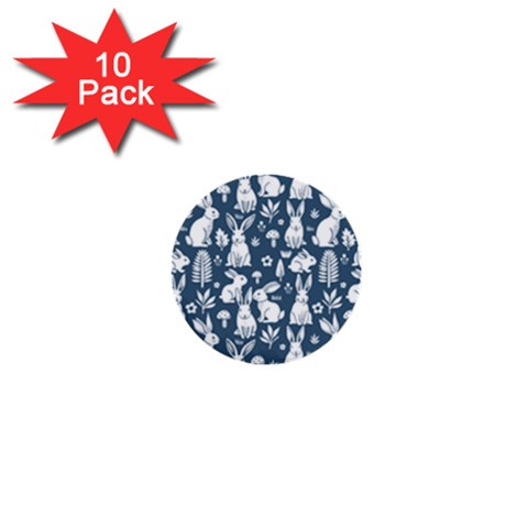 Easter bunny pattern 1  Mini Buttons (10 pack)  from ArtsNow.com Front