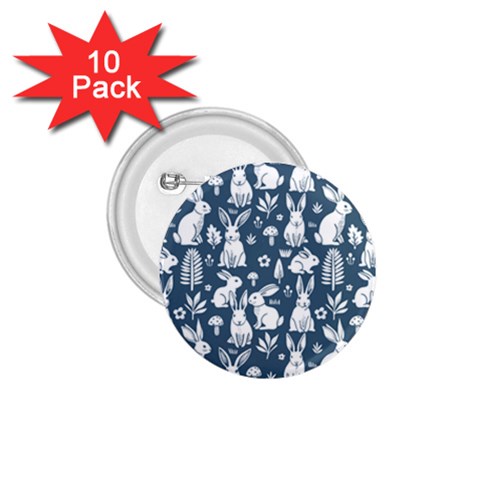 Easter bunny pattern 1.75  Buttons (10 pack) from ArtsNow.com Front