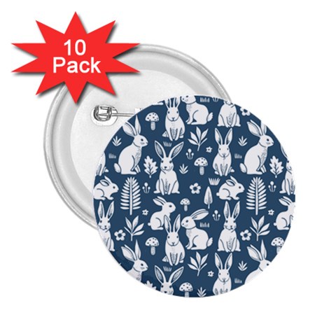 Easter bunny pattern 2.25  Buttons (10 pack)  from ArtsNow.com Front