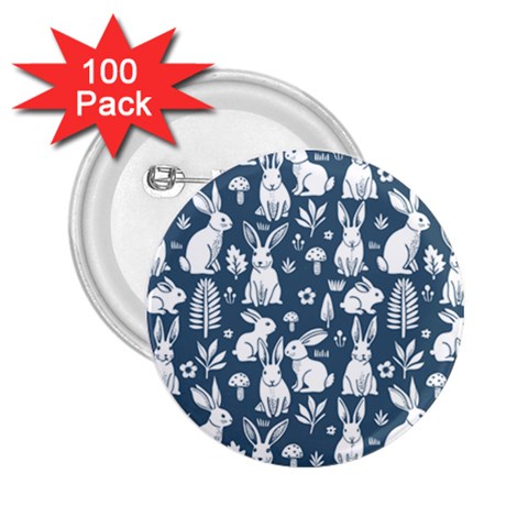 Easter bunny pattern 2.25  Buttons (100 pack)  from ArtsNow.com Front