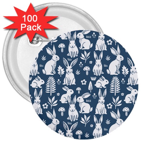 Easter bunny pattern 3  Buttons (100 pack)  from ArtsNow.com Front