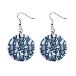 Easter bunny pattern Mini Button Earrings