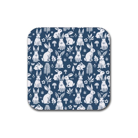 Easter bunny pattern Rubber Coaster (Square) from ArtsNow.com Front