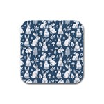 Easter bunny pattern Rubber Square Coaster (4 pack)