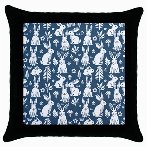 Easter bunny pattern Throw Pillow Case (Black) from ArtsNow.com Front
