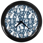 Easter bunny pattern Wall Clock (Black)