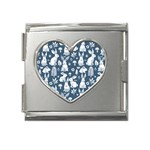 Easter bunny pattern Mega Link Heart Italian Charm (18mm)