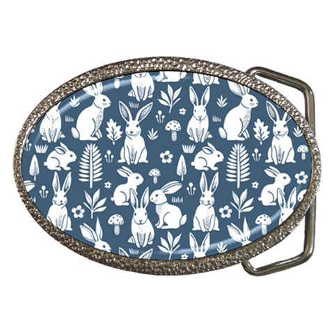 Easter bunny pattern Belt Buckles from ArtsNow.com Front