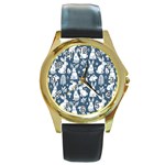 Easter bunny pattern Round Gold Metal Watch
