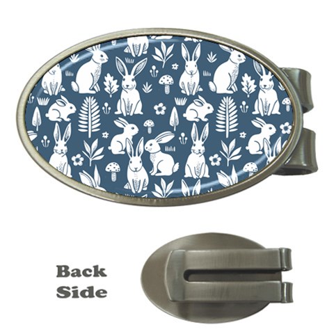 Easter bunny pattern Money Clips (Oval)  from ArtsNow.com Front