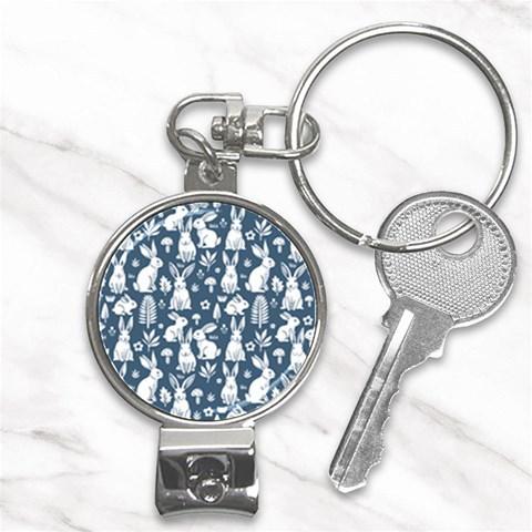 Easter bunny pattern Nail Clippers Key Chain from ArtsNow.com Front