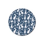 Easter bunny pattern Rubber Coaster (Round)